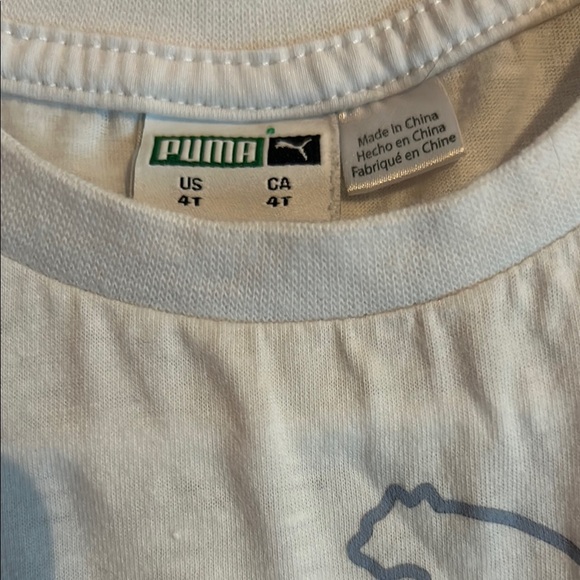 Puma White Short Sleeve Tee with Logo - Picture 2 of 4